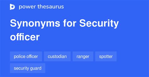 security guard synonym|other names for security officer.